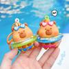 with Bell Swimming Ring Capybara Pendant Cute Cartoon Car Key Ring  Car Key Pendant