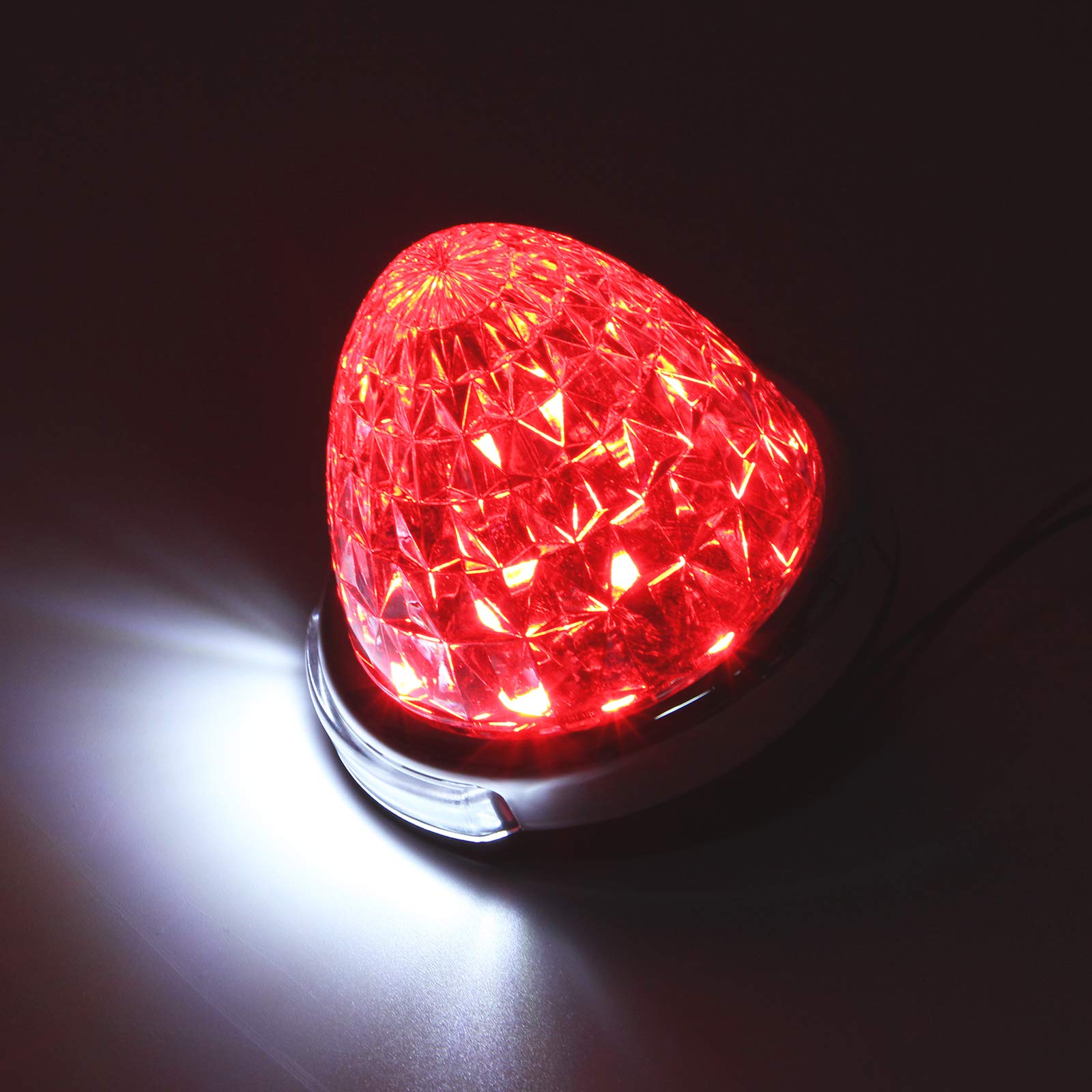 

REPTICO LED Side Marker for Clear Crystal New LED Marker High Color Selection Easy Resistant PC Set of 2 Set of Lamps, 24V, Trucks, Red, Lens, 8-Face