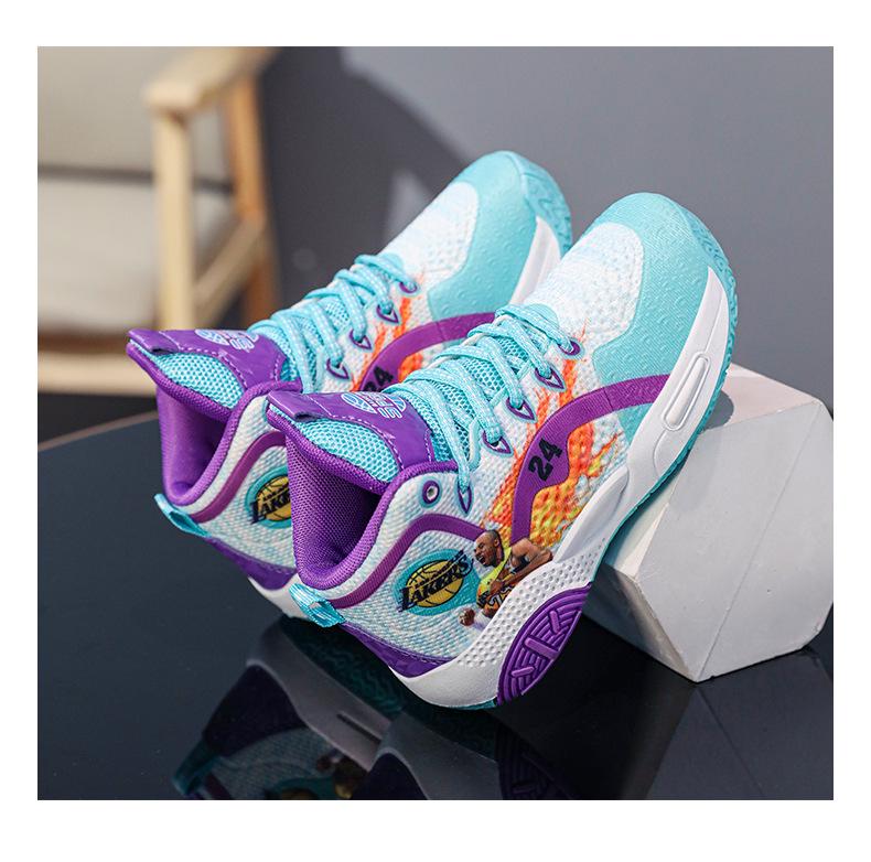 Boys' Soft-Soled Basketball Shoes, 2025 Spring/Autumn Kobe Shock-Absorbing Sports Boots for Big Kids & Primary Students