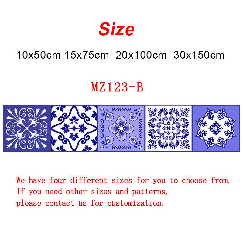 Purple Flower Pattern Strip Tiles Floor Wall Sticker Kitchen Bathroom Furniture Renovation Home Decor Wallpaper Peel & Stick Art Mural