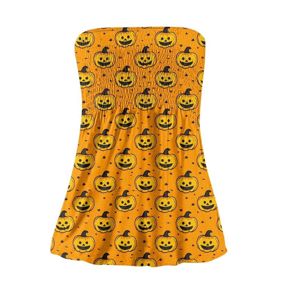Tube Tops For Women,Cute Sexy Off Shoulder  Print Sleeveless T-Shirt