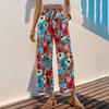 YYFS Women's Fashion Casual Summer Spring Solid Color Print High Waist Trousers Pants & Capris