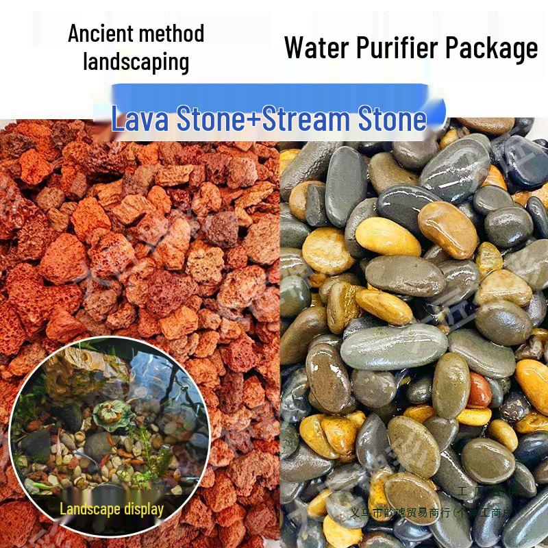 Lava Rock Stream Stone Set for Aquarium Substrate & Decoration