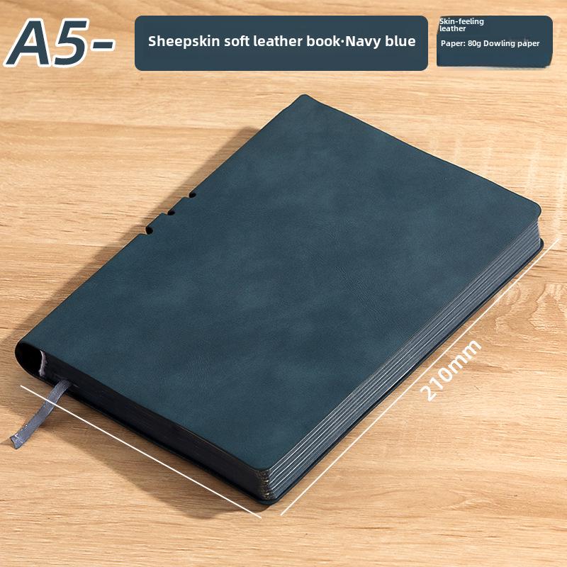 Thickened Sheepskin Business Notebook with Custom Logo - Available In A4, A5, B5 Sizes, Horizontal Line.