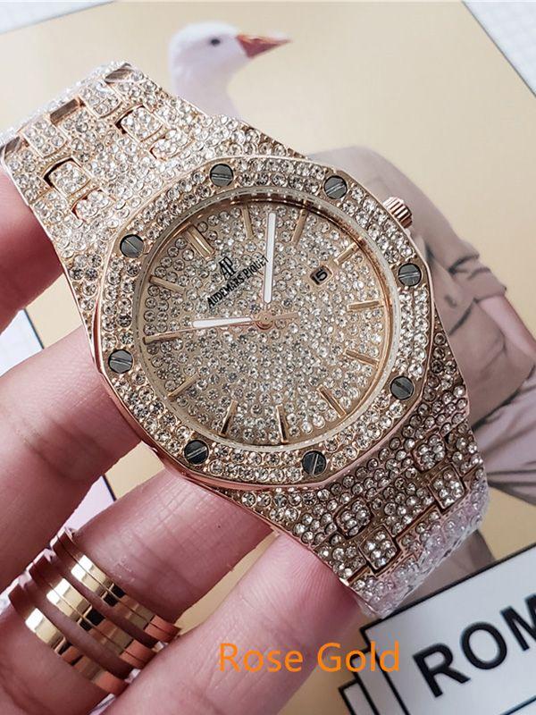 Men's Watches Full Diamond-Set Men's Watches Luxury Quartz Watches