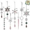 15pcs Christmas Tree Pendate Icicle Ornaments Acrylic Hanging Decoration Christmas Tree Hanging Ornament Xmas Holiday Party