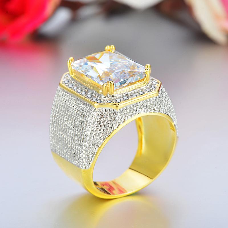 Sace Gems Luksuriøs kobberlegering sirkon bryllup forlovelsesring smykker gave