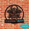 Viking Skull Metal Wall Decor Engraved Custom Name Halloween Home Office Gift