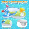Inflatable Baby Pool Float with Safety Seat and Water Spray Gun Toddler Swimming Ring for Outdoor Water Activities and Pool Use
