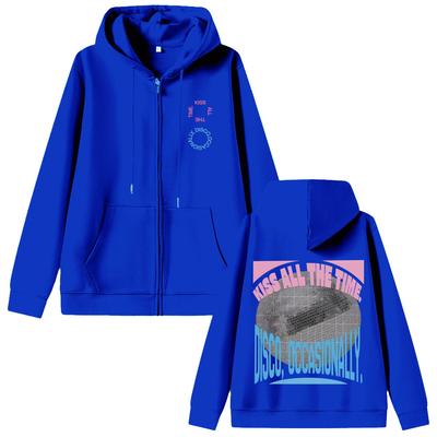 Kuss die ganze Zeit Disco gelegentlich Reißverschluss Hoodie Herren Damen Mode Übergroß Reißverschluss Jacke Fleece Baumwolle Sweatshirts