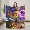 Soft Flannel Airplane Themed Throw Blanket for Girls Boys  Perfect for Travel Sofa Bed Cover Bedspread Ratchet and Clank Design