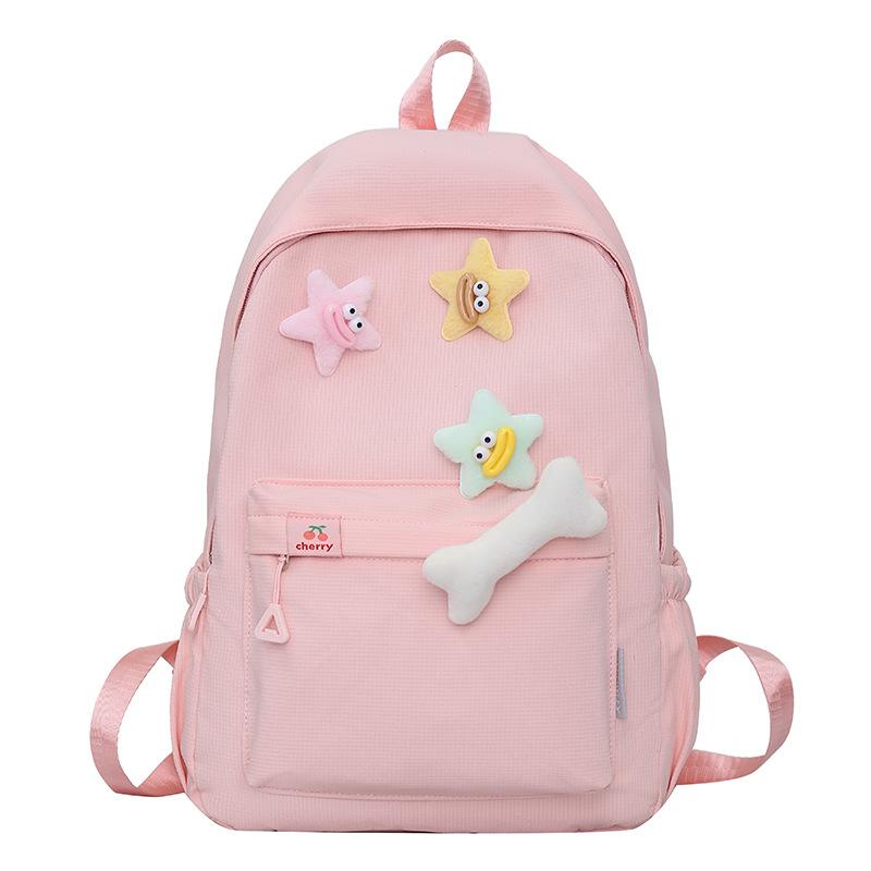 Schoolbag Lightweight Large Capacity School Bag Primary School Girls College Students Casual Backpack Simple Cute Girl Heart Backpack