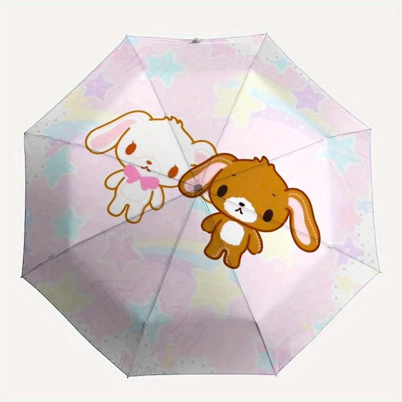 Sugar bunnies Automatic Open/Close Umbrella-Cute Umbrella with Cute Design, Portable 3-Fold Compact Umbrella for Men & Women, Halloween Chri
