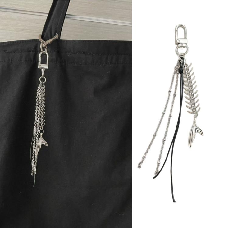 Punk Fischgräten Schwarzes Seil Schlüsselanhänger Anhänger Hängende Dekorationen Modischer Schlüsselanhänger Schmuck Rucksack Dekoration Anhänger