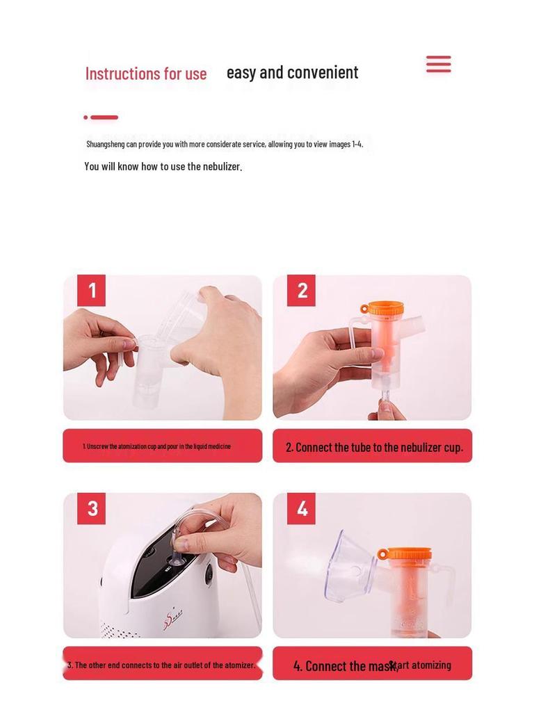 ShuangSheng SW-1M Home Nebulizer for All Ages - Compressor Air System