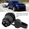 Black Plastic 3 Pin Trailer Plug Wiring Connector Adapter for Trailer