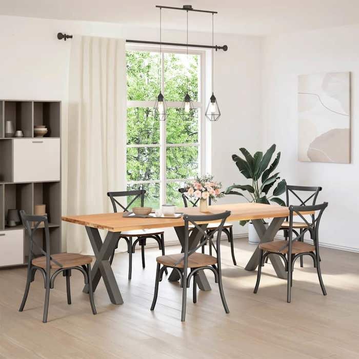 VidaXL Dining Table Legs In X-Shape, 3 Pieces, Anthracite, 70 X (72-73) Cm, Steel 4012990