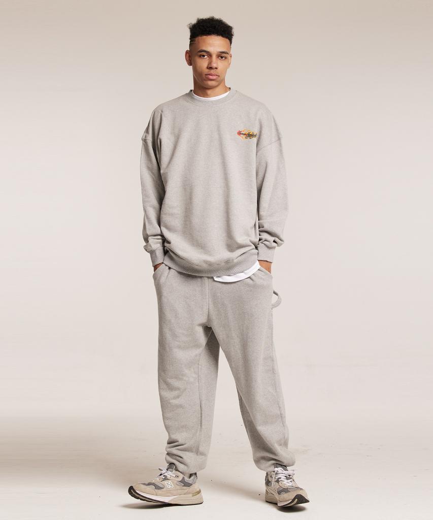 CREAM SODA LAB Human Highlight Fire Sweatshirt Gray Red