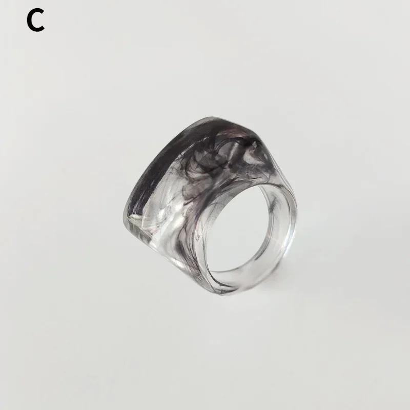 Anillos de Resina Acrílica Creativos de Moda Vintage Simples Geométricos Cuadrados para Mujeres Hombres Joyería