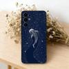 Line W-Whale Phone Case For Samsung S25,S24,S21,S22,S23,S30,Ultra,S20,Plus,Fe,Soft Silicone Black Cover