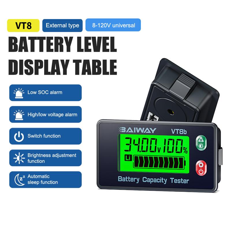 Dc 8-120V Lcd Digital Voltage Meter Battery Level Indicator Universal Battery Electric Vehicle Battery Gauge