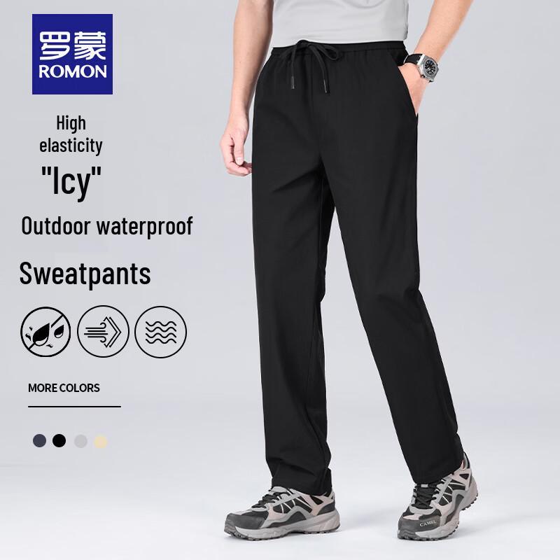 ROMON Men s Elastic Waist Outdoor Waterproof Casual Pants M