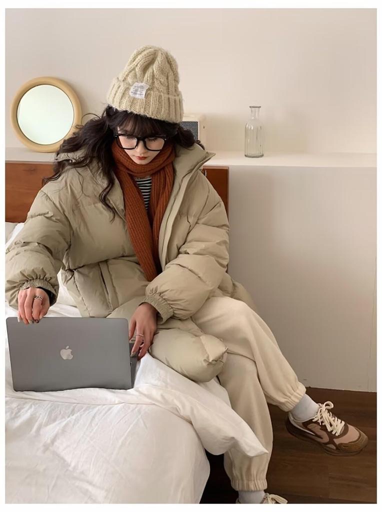 Vasarhely Long Hooded Down Loose Solid Bench Padded Winter Women's Coat, Thick, Fit, Color, Coat, Outdoor, Coat, Wear, Commuting, Fall/Winter (XL,