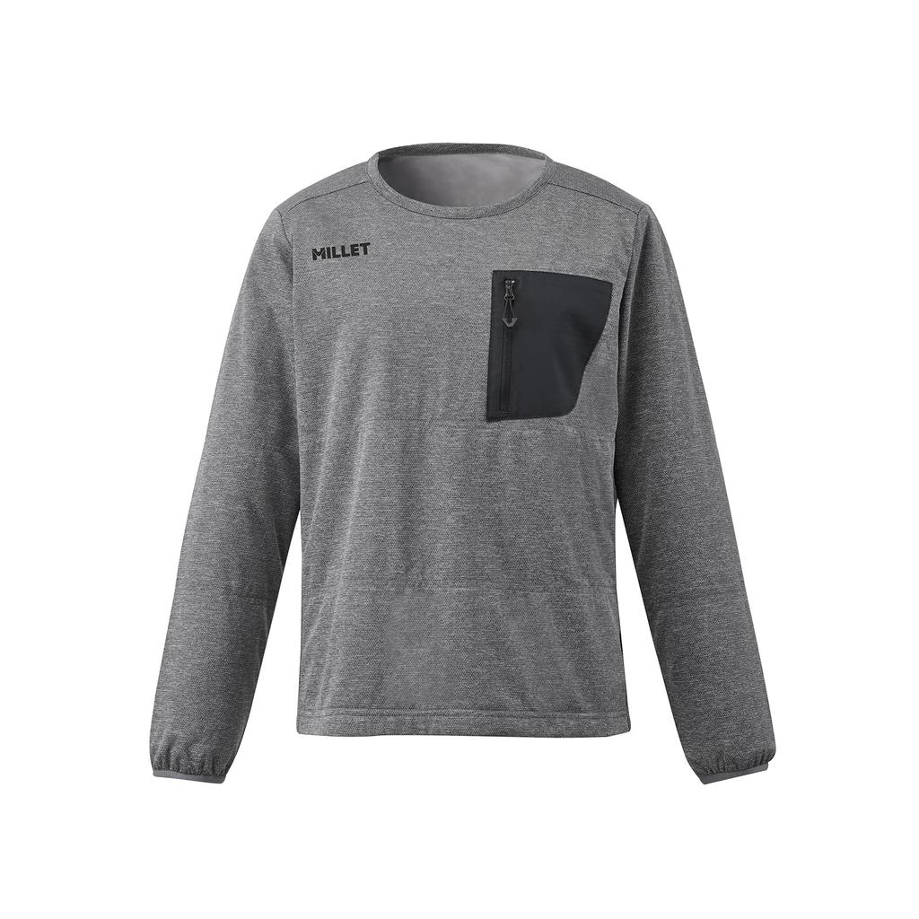 Millet Alpha Light Sweat II Charcoal Heather Size XL Women's Crew, (New Logo), (MIV01913)