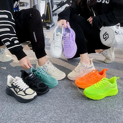 Frühling Neue Schuhe für Damen Modefarben Sneaker Atmungsaktiv Lässig Sport Laufschuhe Mädchen Schnürschuhe Sportschuhe Große Größe