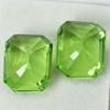 CERTIFIED 16.12 Ct Natural Peridot Emerald Cut Loose Gemstone PAIR For Jewelry