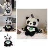 Cute Panda Plush Shoulder Bag With Zipper Pouch For Daily Use