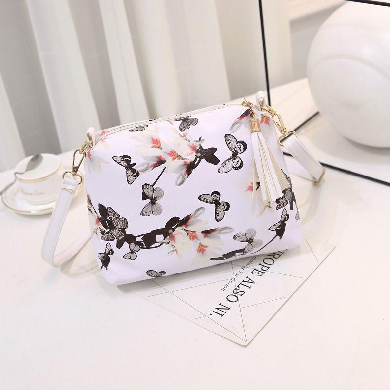 Women's Single Shoulder Bag Floral Pattern Canvas Material Comfortable Lightweight