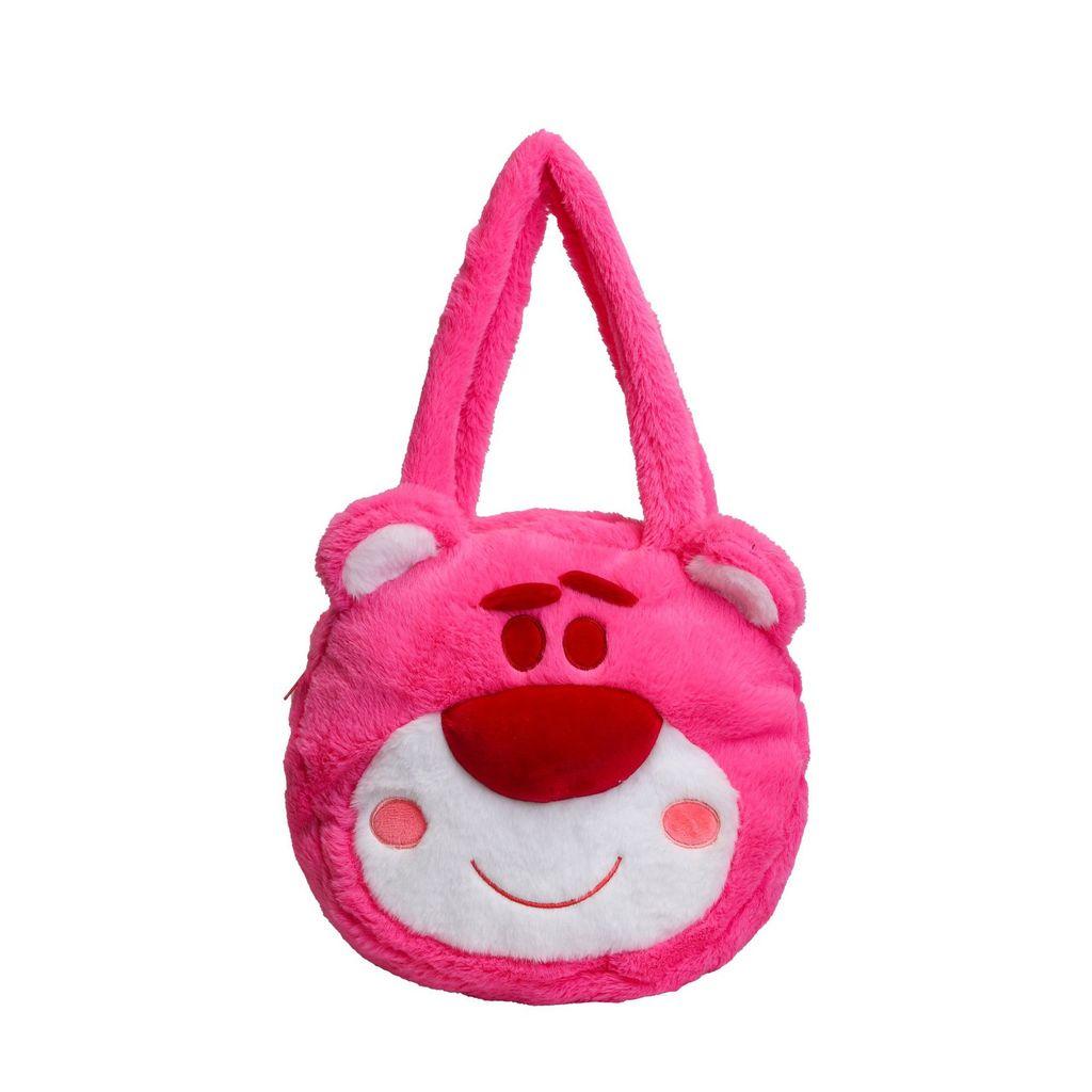 Soft Plush Girls Handheld Shoulder Bag With Key Pocket And Zipper Closure