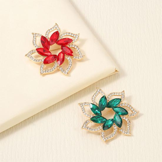 Flower Brooch Pin for Women, Rhinestones Inlaid Brooch Pin for Dress, Coat, Shawl Gift for Mother, Wedding