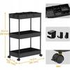 Bathroom Shelf Kitchen Cabinet Mobile Shelf 4-Level Casters White