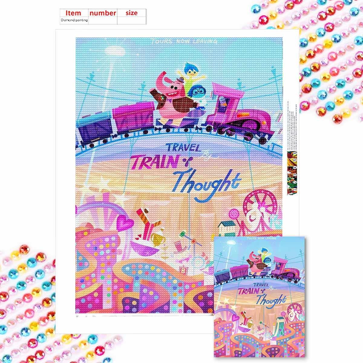 

Full Round Diamond Painting Travel Train Art Rhinestone Picture Mosaic DIY 5D Cross Stitch Embroidery Home Decoration Round 20x30cm