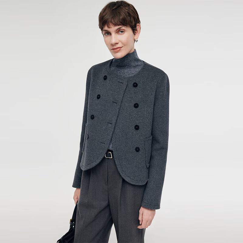 GOELIA Women's Winter 100% Wool Double-faced Short Coat