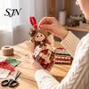 Handcrafted Holiday Display Items DIY Patchwork Ornament Kit for Christmas Decoration, Decorative Fabric Traditional Winter Charm Ornaments Craft Set