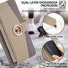 Leather Ring Holder Phone Case for Samsung S25 Ultra S24 FE S23 S22 Plus A16 A26 A56 Crossbody Wallet Flip Mirror Cover Lanyard