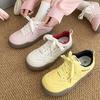 Korean Version of Women's Shoes Dexun Double Mesh Shoes Ugly Cute Autumn New Chic Breathable Sports Flat Bottom Round Head White Shoes