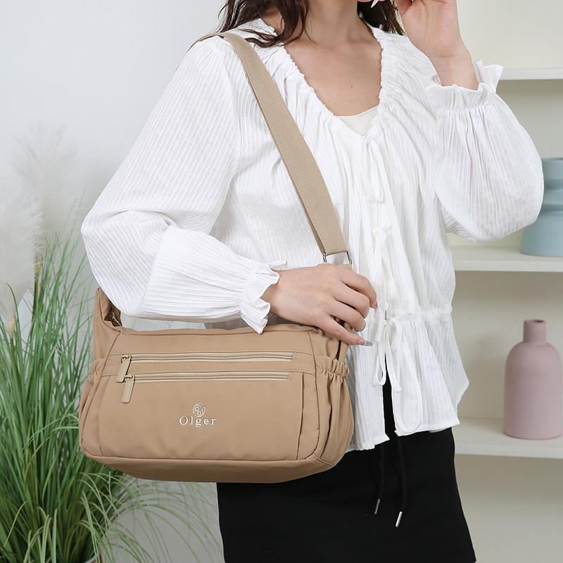 Wasserdichte Nylon-Umhängetasche für Damen, Crossbody-Tasche, mehrlagig, leicht, Muttertasche