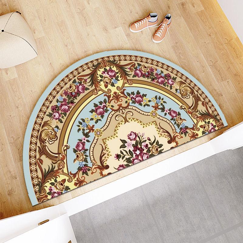 European Style Semi-circular Floor Mat Entrance Door Mat Bathroom and Toilet Door Mat Absorbent Dirt Resistant Non Slip Foot Mat
