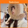Plush Checkered Pattern Hat Women Winter Ear Protection Outdoor Warmth Cap Gift