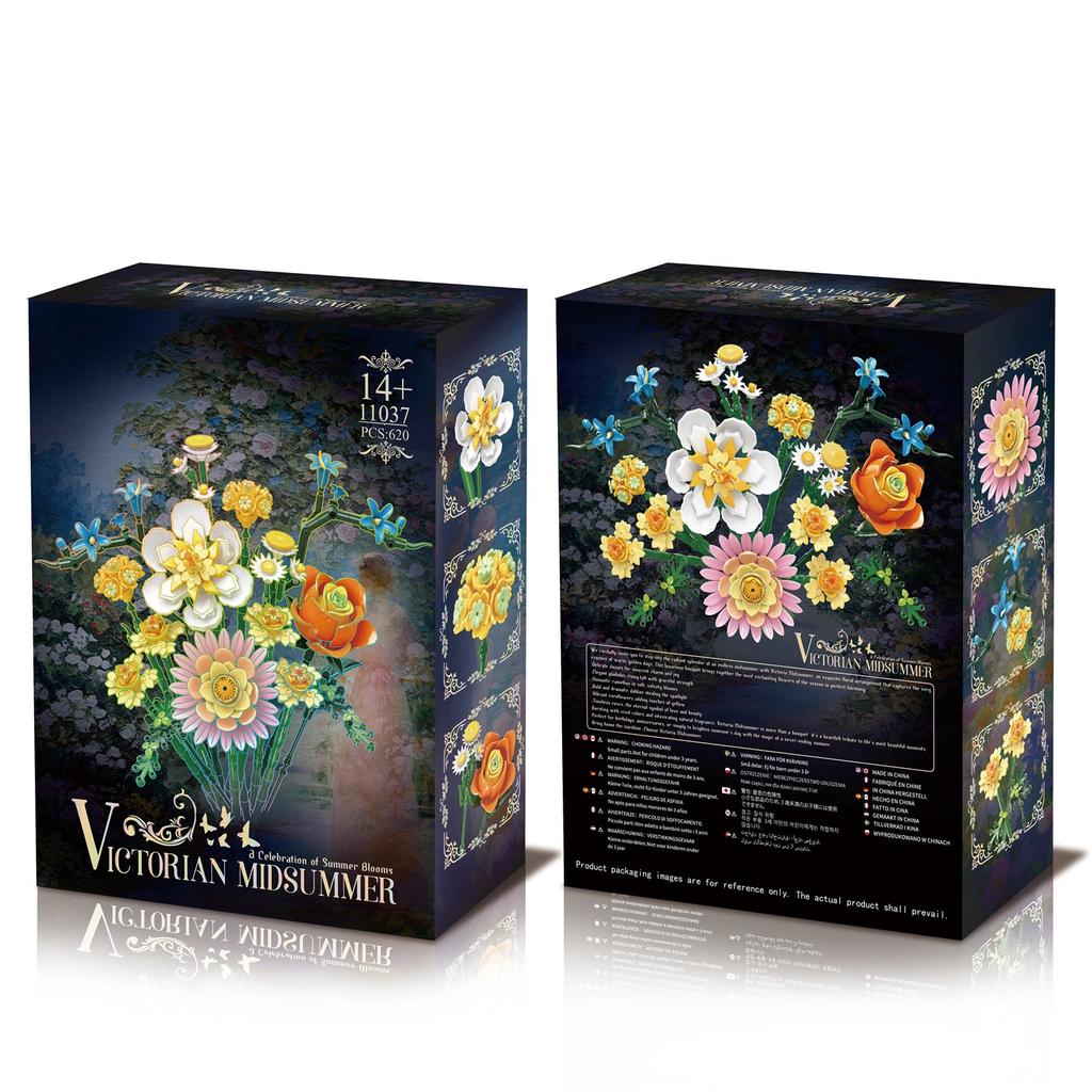 620 Pcs Victoria Midsummer Series Building Blocks Eternal Bouquet Moc Model Toy Kid'S Diy Toy Mother'S Day/Valentine'S Day Gifts