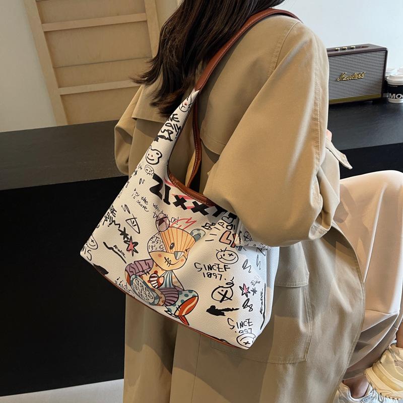 Women's new large-capacity underarm bag summer versatile fashion single shoulder college student bucket bag