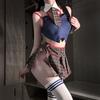 Sexy women's lingerie uniform seduction college style miniskirt student outfit two-piece suit pure desire