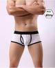 Longjiang Men's Mid-Rise Side-Opening Boxer Briefs - Solid Color, Breathable, U-Shaped
