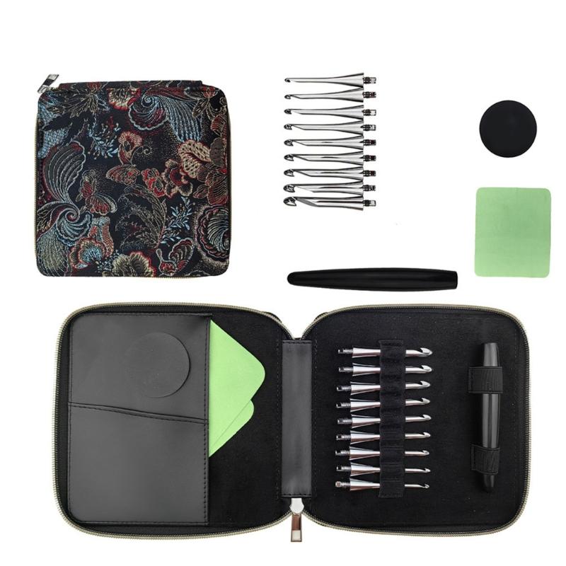 

Aluminum Crochet Hook Knitting Tool with 9 Size Interchangeable Tip Ergonomic Wood Handle Crochet Needle 3.5mm-8.0mm 1