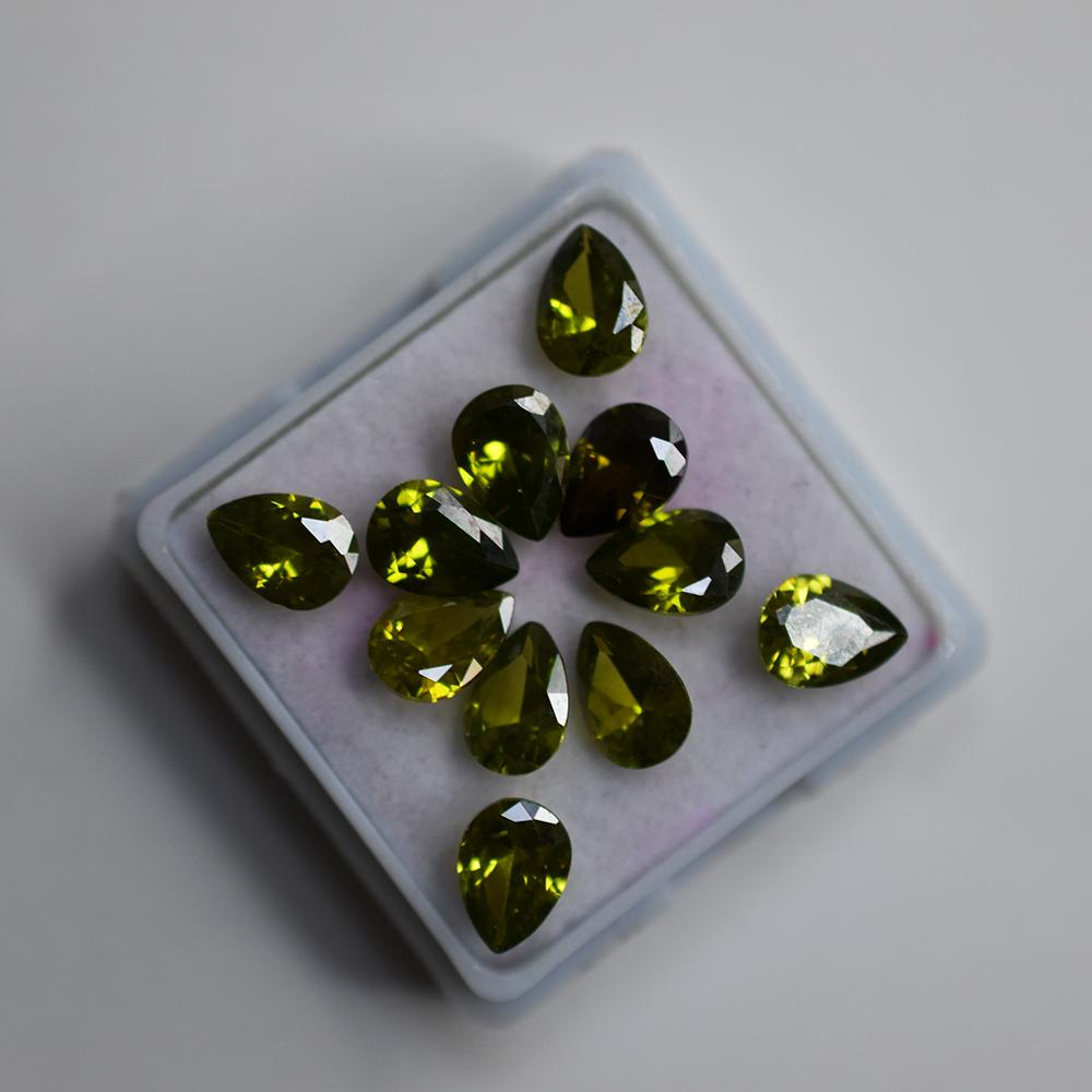 Natural Green Sapphire Loose Gemstone 7x5 mm Pear Cut 8 ct Lot September Birthday Birthstone