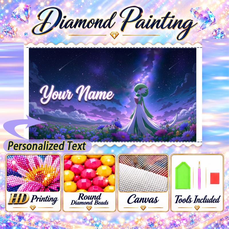 Personalized Gardevoir Diamond Art Custom Name 5D Diamond Painting Full Drill DIY Craft